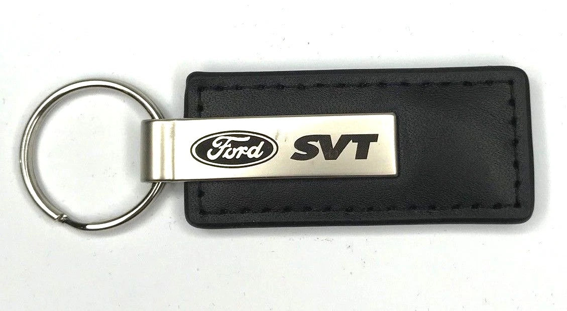 SVT Emblem Keychain Black Leather for Ford Focus 2012–2018