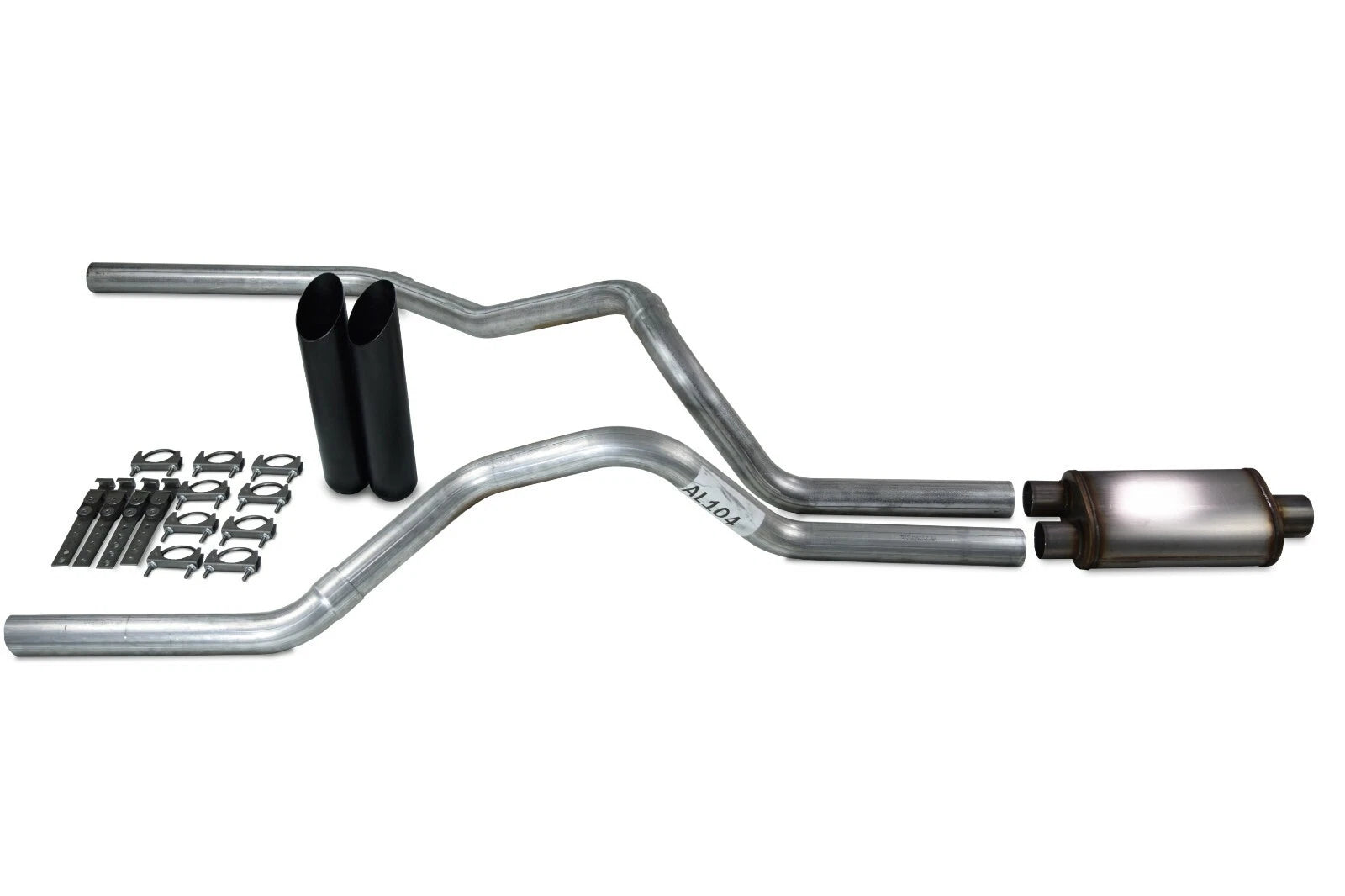 Dual Exhaust Kit for Ford F-150 (1987–1997) - 2.5" Stainless Black Tips