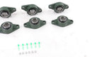 Set of 6 Pillow Block Flange Bearings for DIY Applications (1-1/4" Bore)
