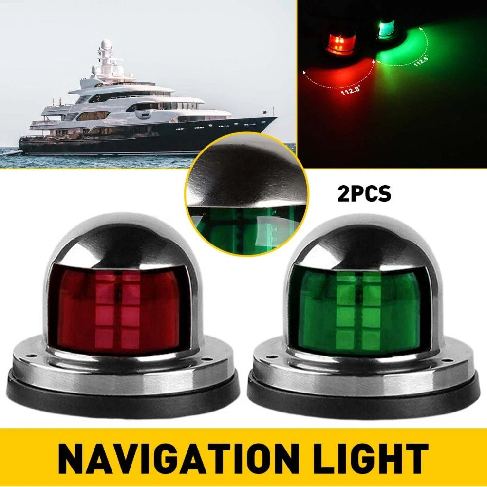 2X LED Bow Navigation Lights for Marine Boat Yacht Pontoon (12V)
