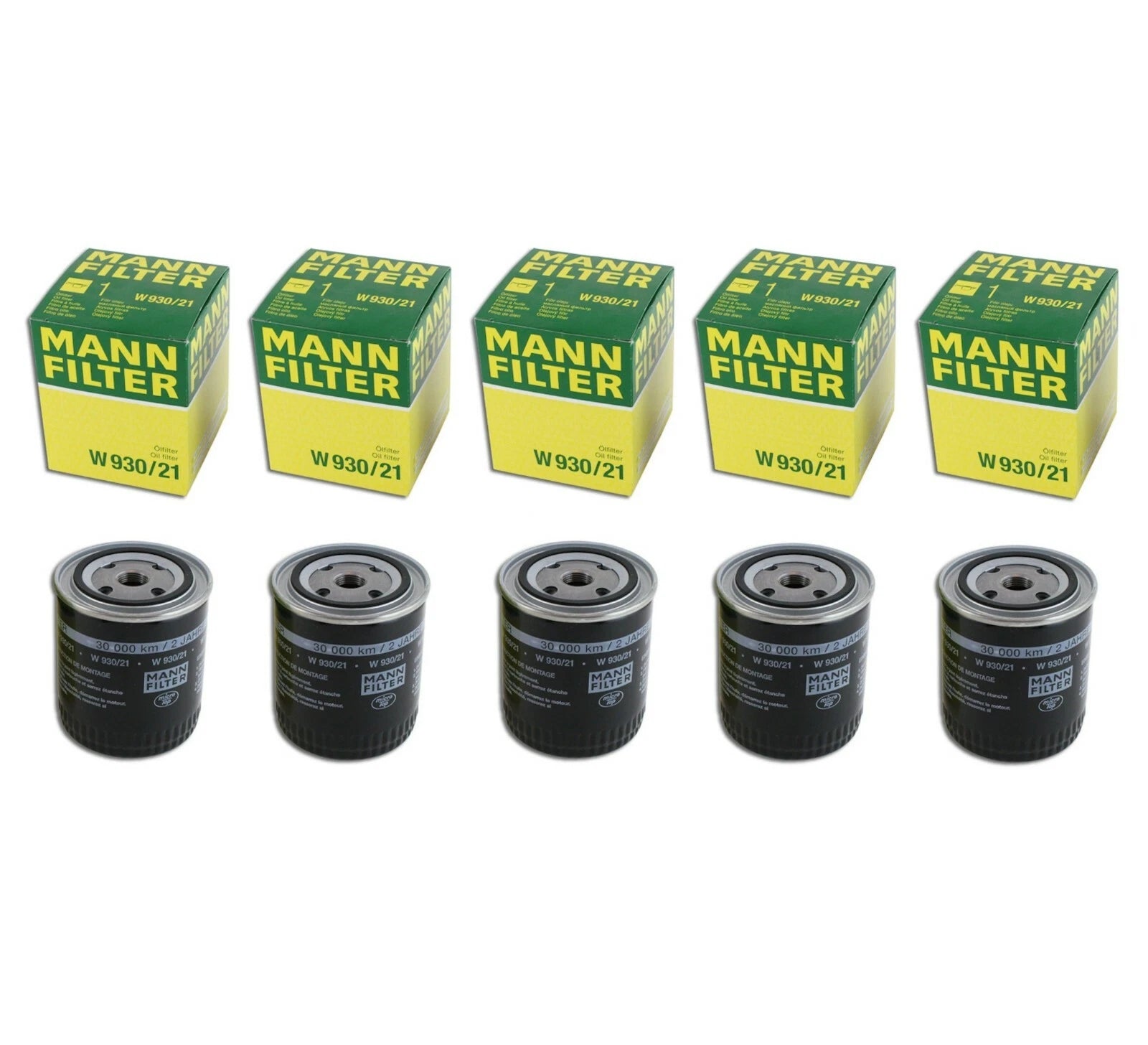 Set of 5 Engine Oil Filters Spin-On for VW Passat Audi 90 A4 A6 Quattro S4 (1990–2006)