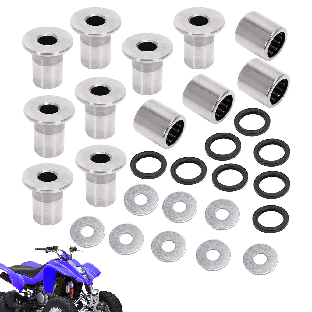 A Arm Bushing Bearing Shaft Kit for Kawasaki KFX400, Suzuki LTZ400, Z400 (2003–2009)
