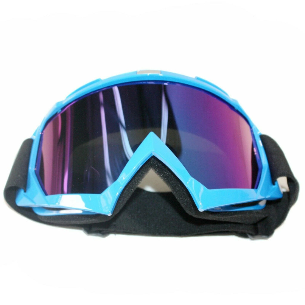 Tinted Blue Motocross Goggles for Motorbike MX (Anti-Fog, UV Protection)
