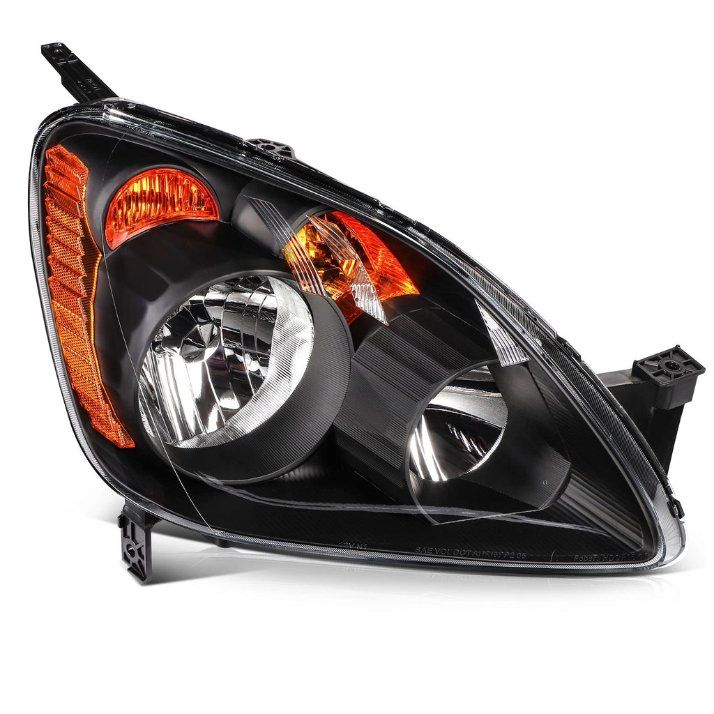 Headlight Assembly Pair for Honda CR-V (2005–2006) Black Housing