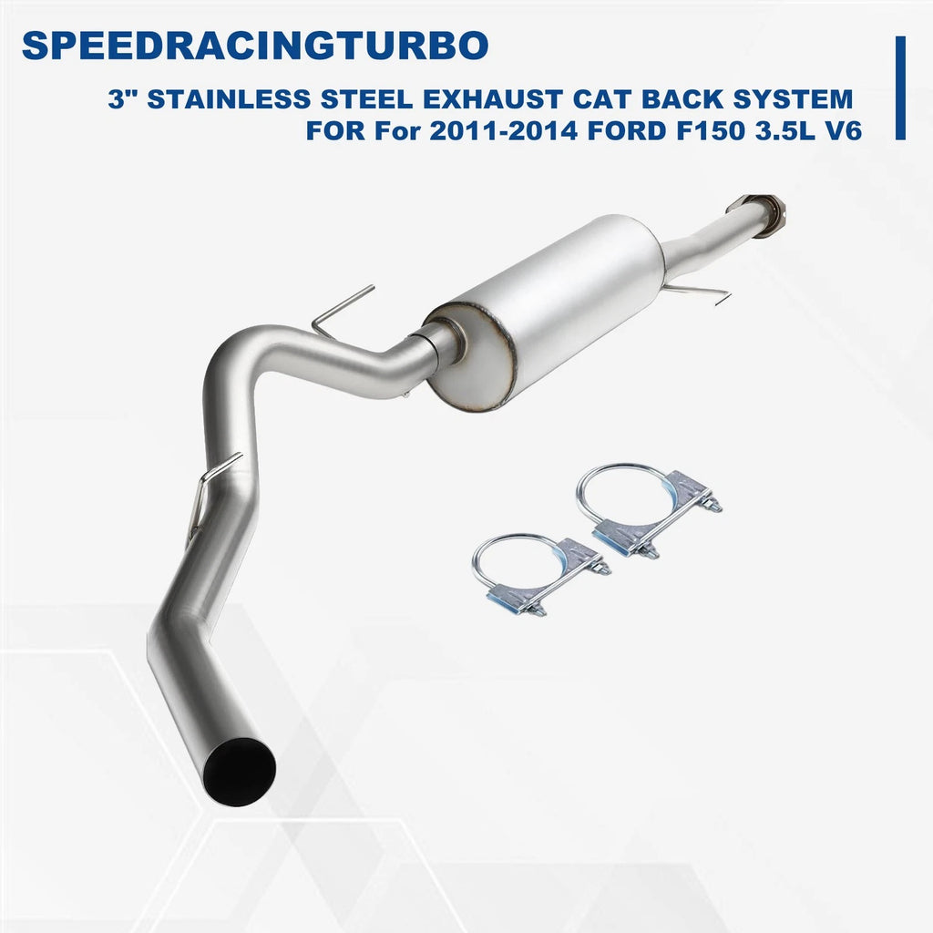 3" Stainless Steel Exhaust Cat Back System for Ford F150 2011–2014 3.5L V6