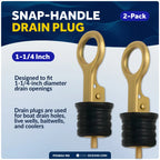 Pair of Rubber Drain Plugs for Marine (1-1/4 inches) FO3834-M2