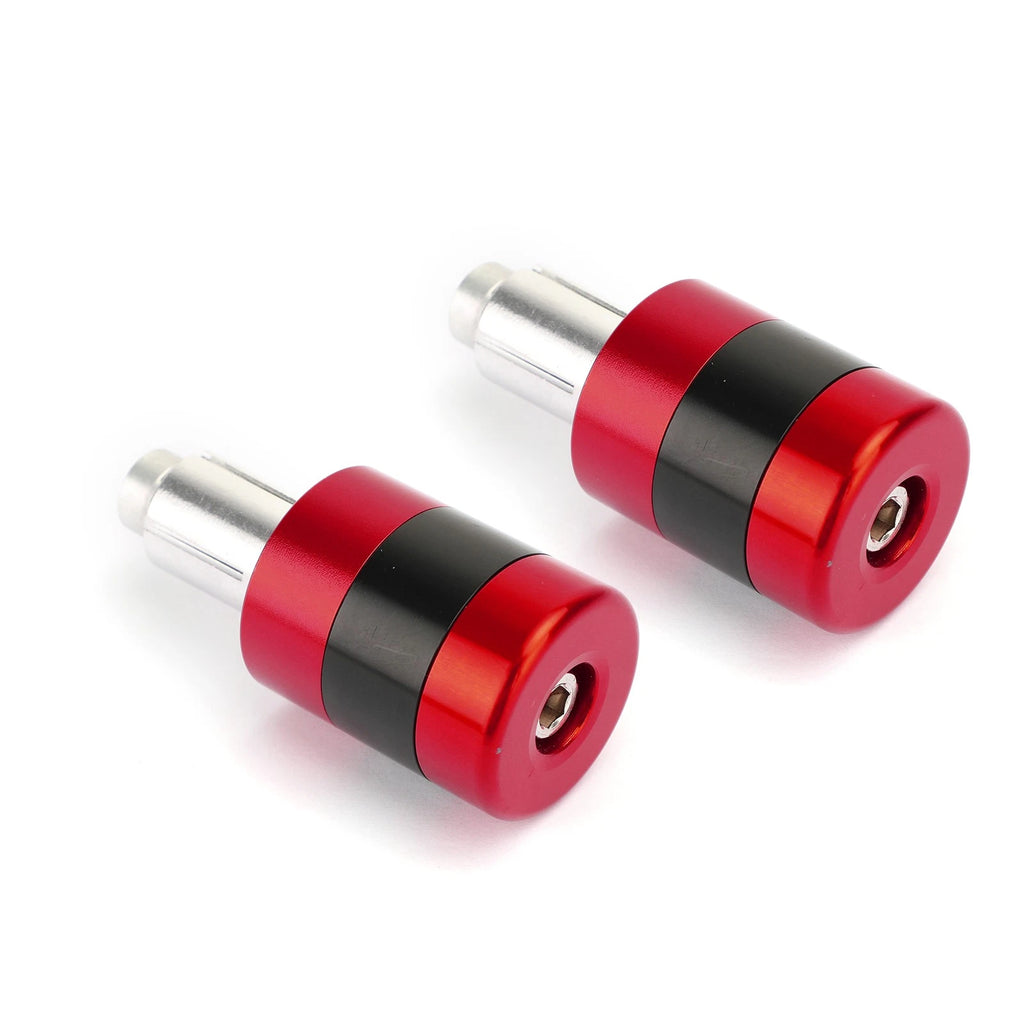 Anti Vibration Handle Bar End Cap for Motorcycle (7/8" 22mm, M6/M8) Red