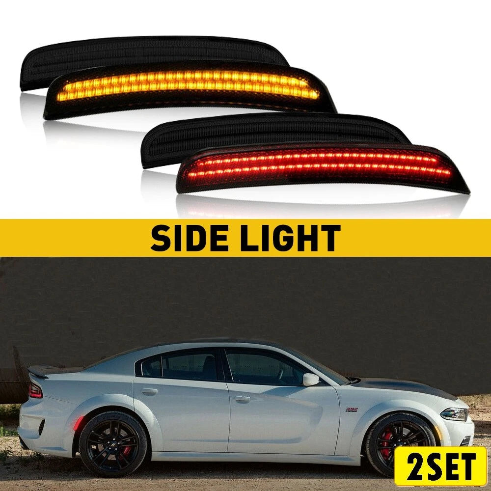 Set of 2 AUXITO Smoked LED Marker Lights for Dodge Charger (2015–2021)