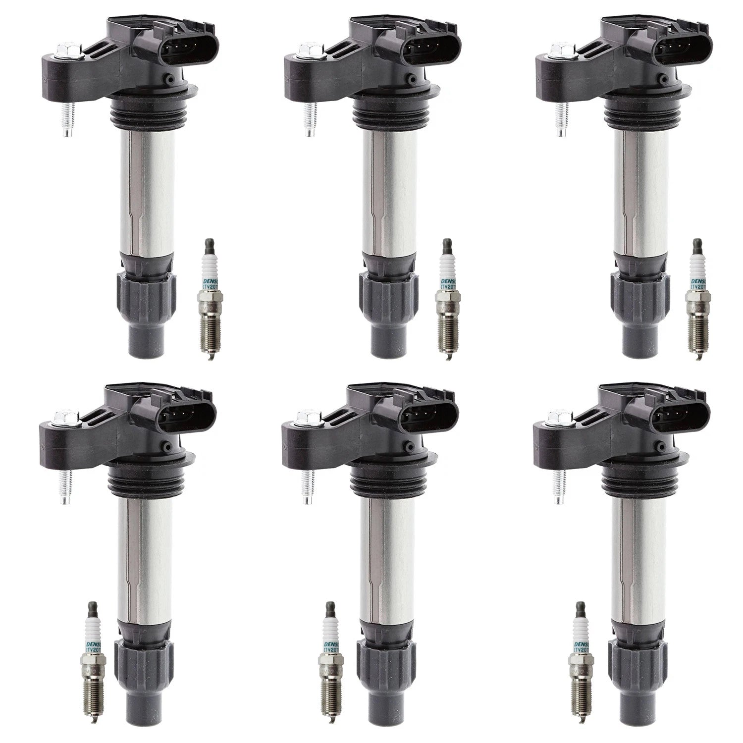 Set of 6 Denso Ignition Coils & Iridium Spark Plugs for Acadia ATS Camaro CTS