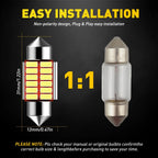 Set of 2 AUXITO 31MM DE3175 DE3022 LED Dome Light Bulbs for Car (12V)