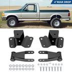 4" Drop Kit Leveling Lowering Shackles Hangers for Ford F150 F100 (1973–1996)