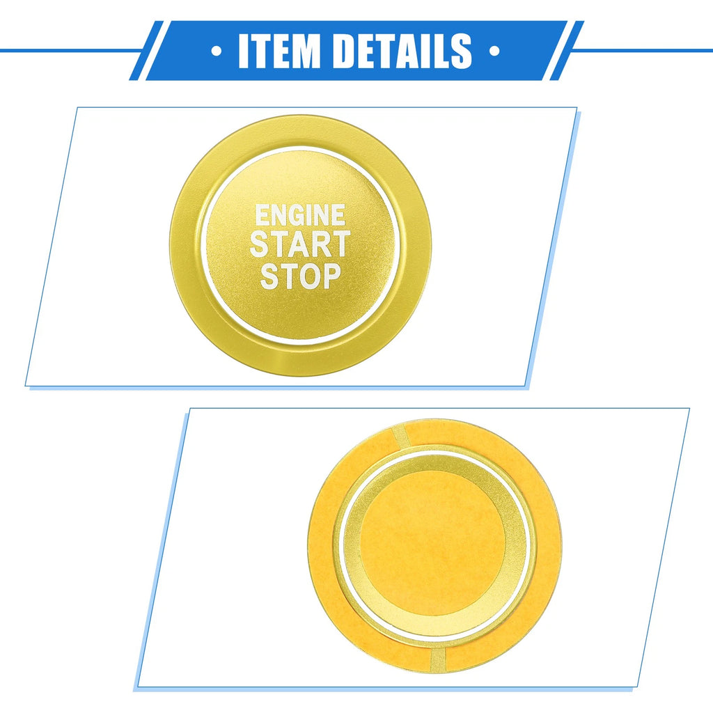 Engine Start Stop Button Cover Kit for Toyota Highlander (2020–2022) Gold Tone