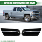 1 Pair Rearview Mirror Cover for Chevrolet Silverado 1500 (2014–2019) Gloss Black