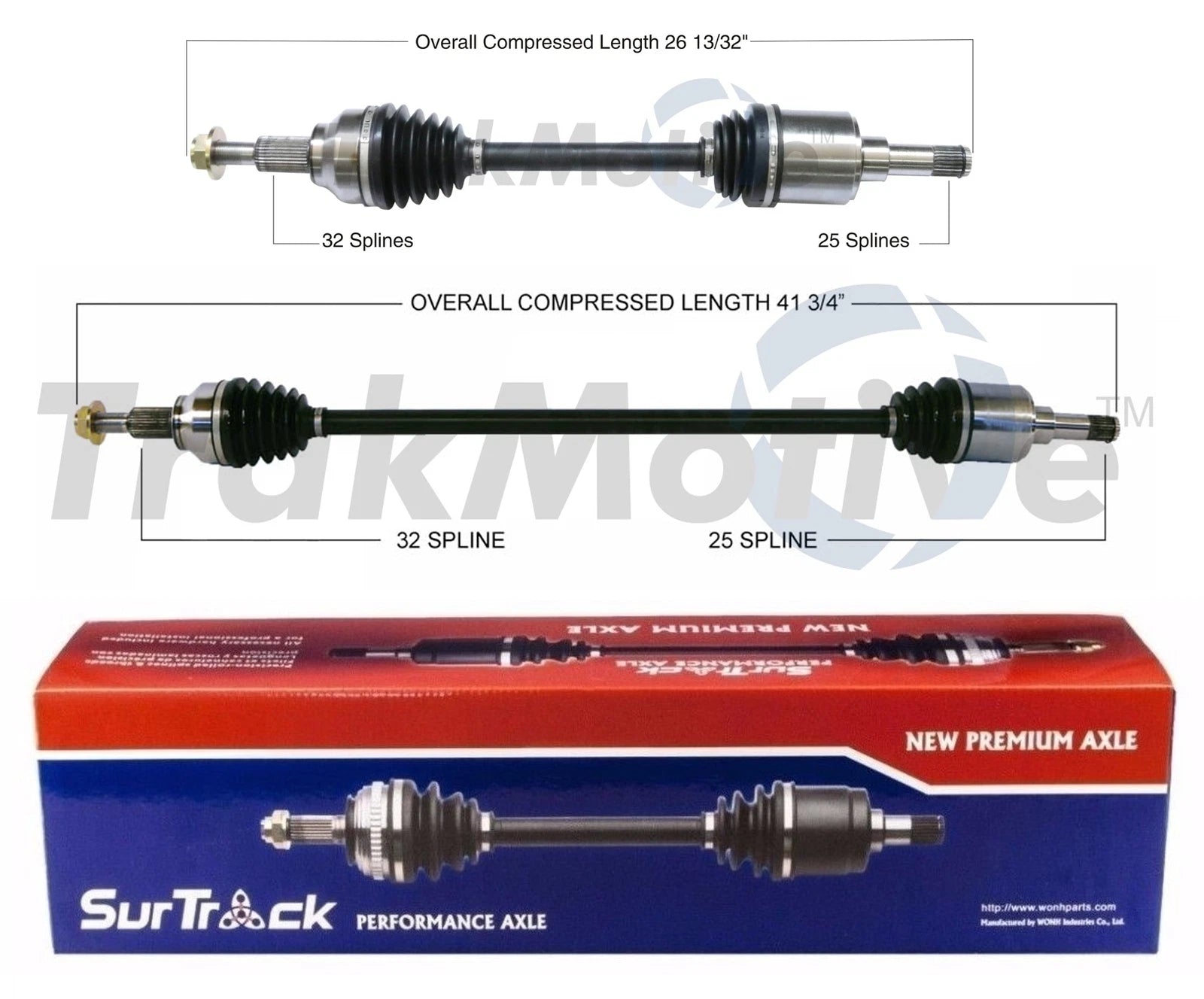 Set of 2 Front CV Axle Shafts for Dodge Grand Caravan Chrysler V6 (2008–2020)