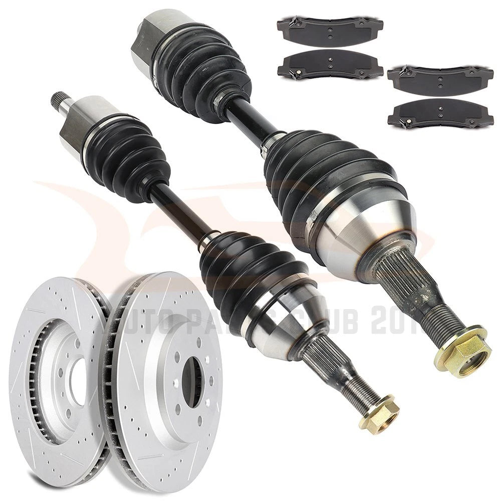 Front CV Axle + Brake Pads & Rotors for Chevrolet Monte Carlo (2006–2007)