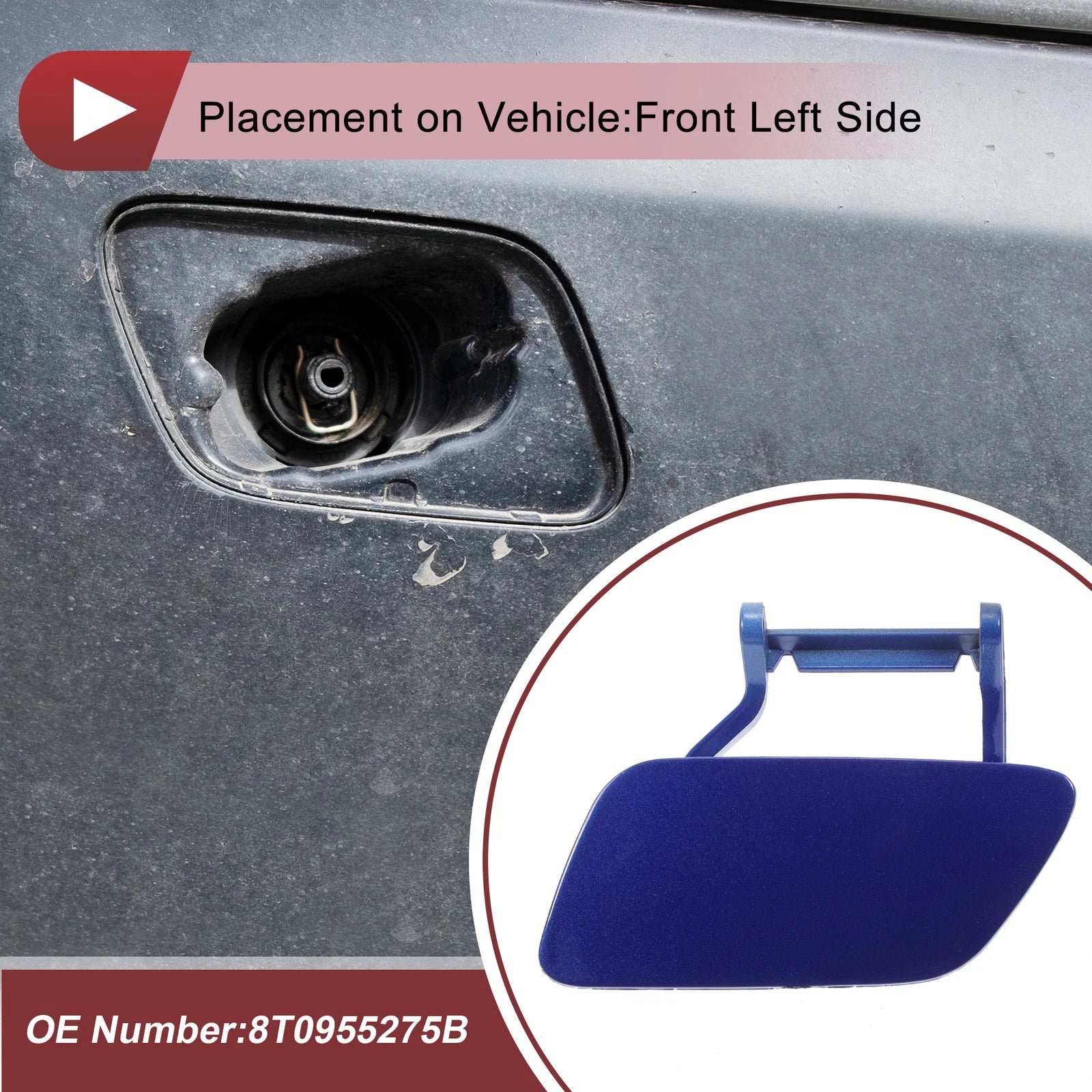 Front Left Washer Nozzle Cover Cap No. 8T0955275B for Audi A5 (2012–2017) Blue