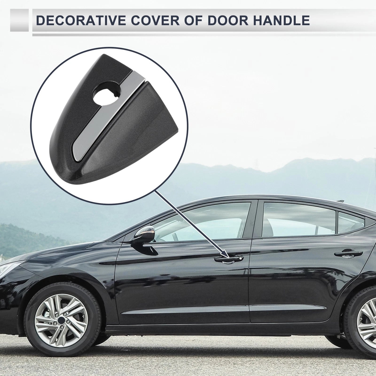 Front Left Door Handle Lock Cylinder Cover for Toyota Corolla (2014–2018) Gray