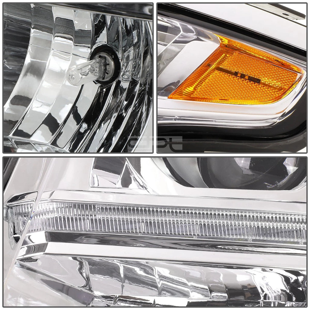 Chrome Amber Projector Headlights w/LED DRL for Chevy Suburban/Tahoe (2015–2020)