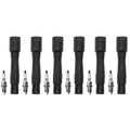 Set of 6 Denso Iridium TT Spark Plugs & Coil Boots for BMW E34 E36 E39 E46 E53