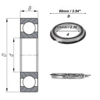 Deep Groove Ball Bearings 65x90x13mm for Scooter Skateboard (6913NR2RS)