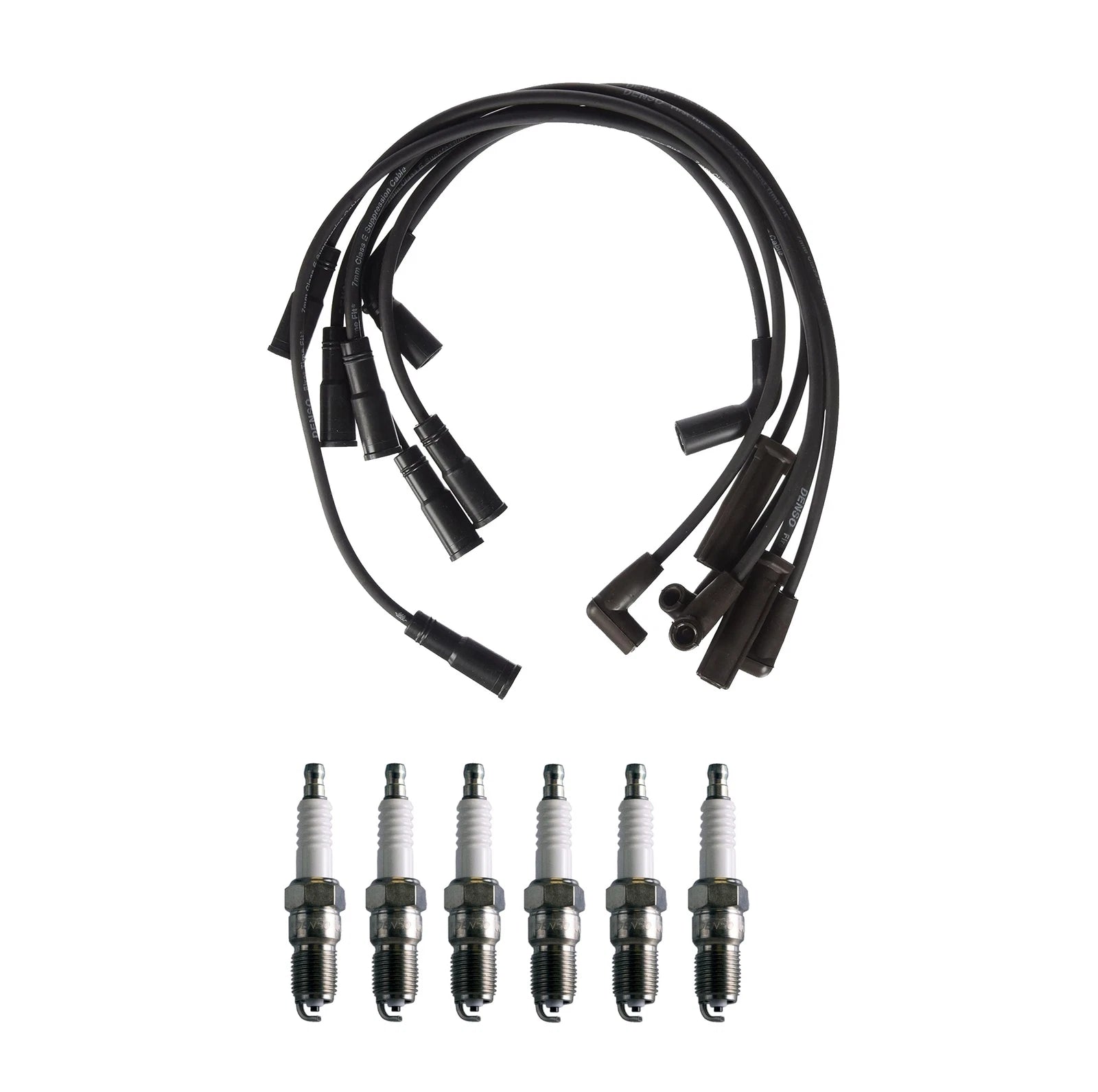 Denso 7mm Wire Set & 6 U-Groove Spark Plugs Kit for Chevy GMC 4.3 V6 (0–0)