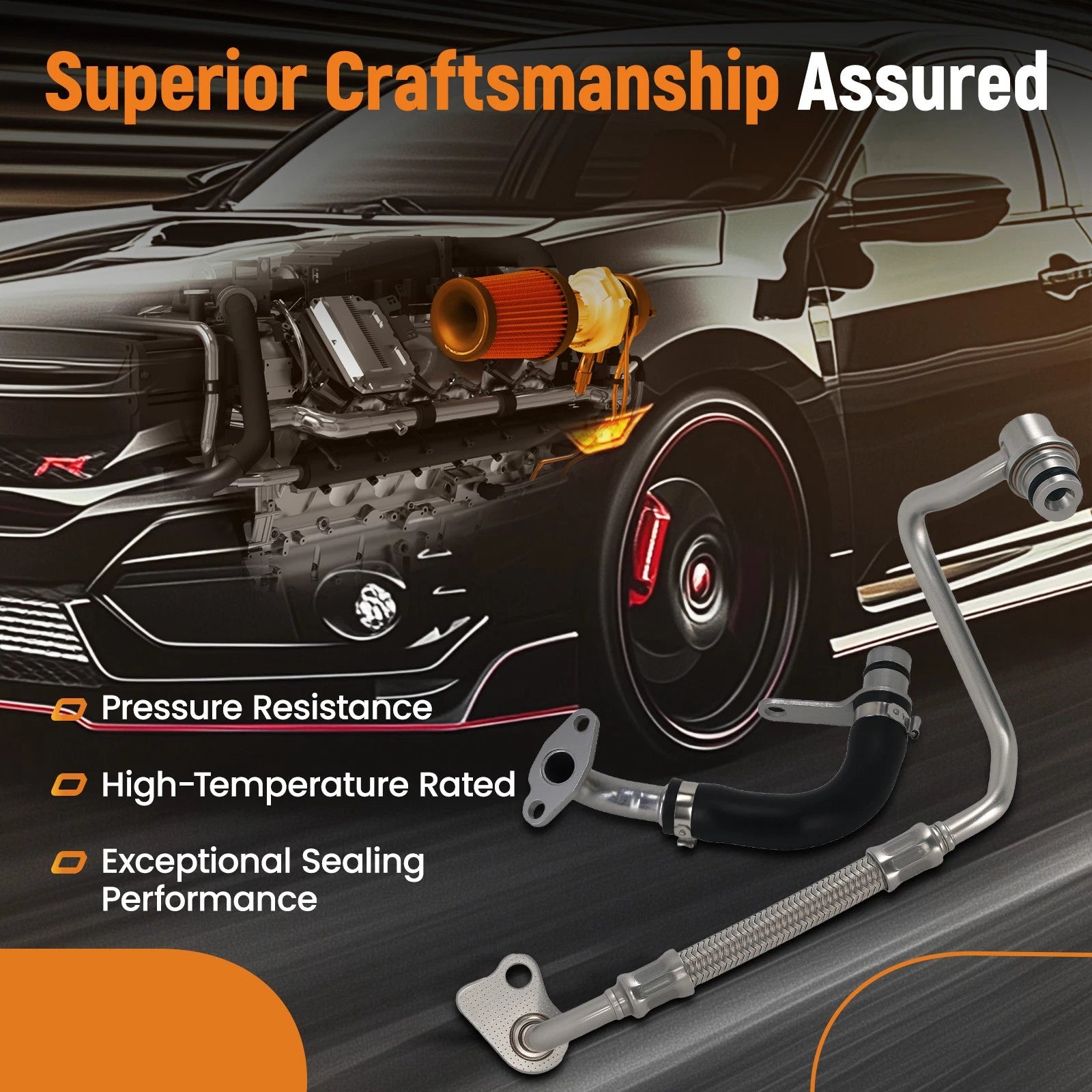 4X Turbo Oil Coolant Hose Lines for BMW X1 X3 Z4 (E84 E89)