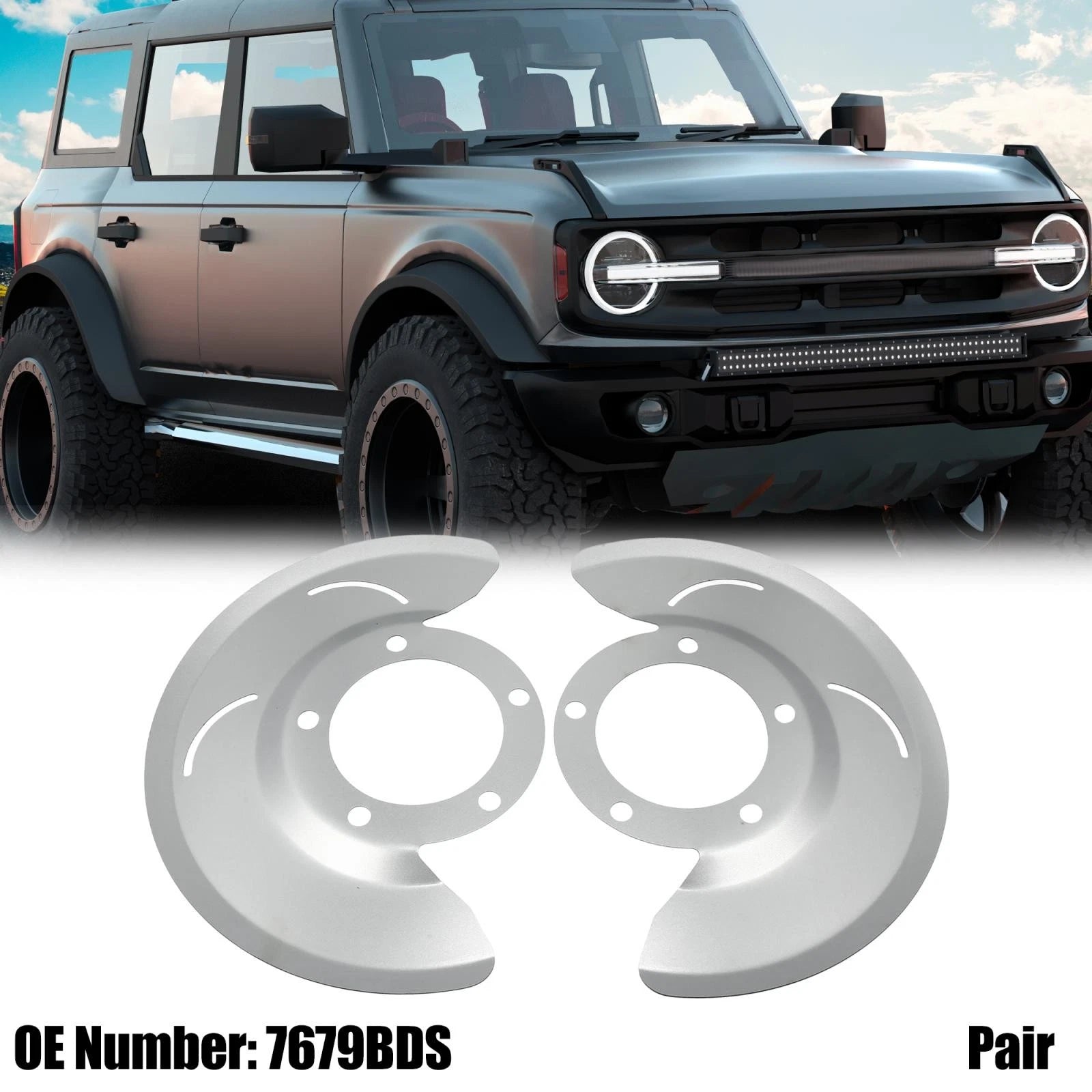 Pair Front Disc Brake Dust Shields for Ford F-150 (1976–1979) 7679BDS