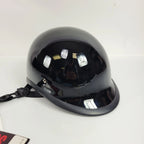 BikerTrooper Half Helmet for Motorcycle (DOT Approved) - Gloss Black