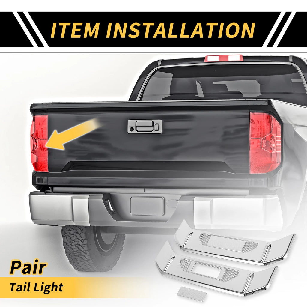 1 Pair Tail Light Lamp Strip Trim for Toyota Tundra (2022–2024)