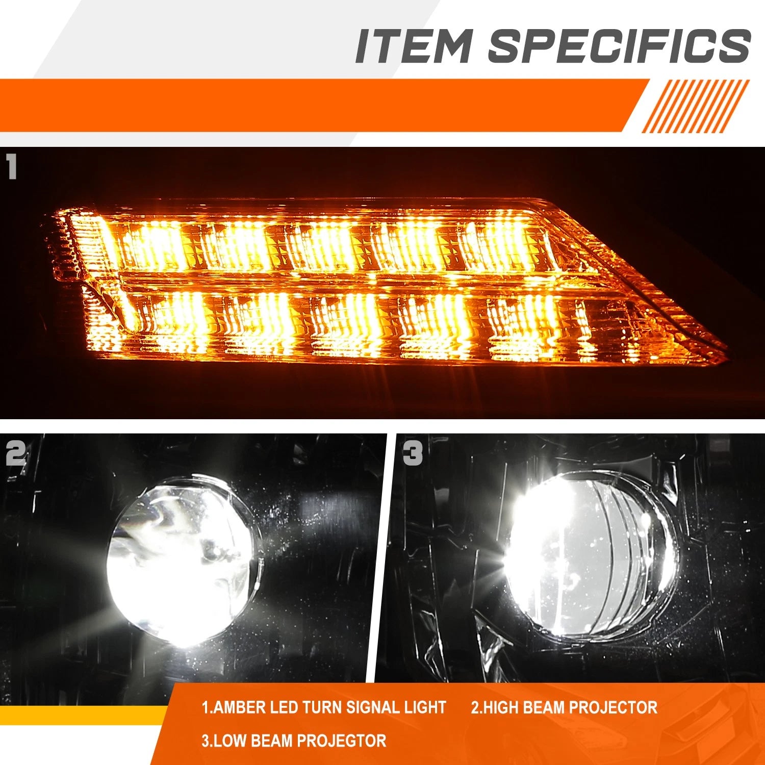 Full LED Projector Headlights for Mack Anthem (2018–2025) - Chrome Housing
