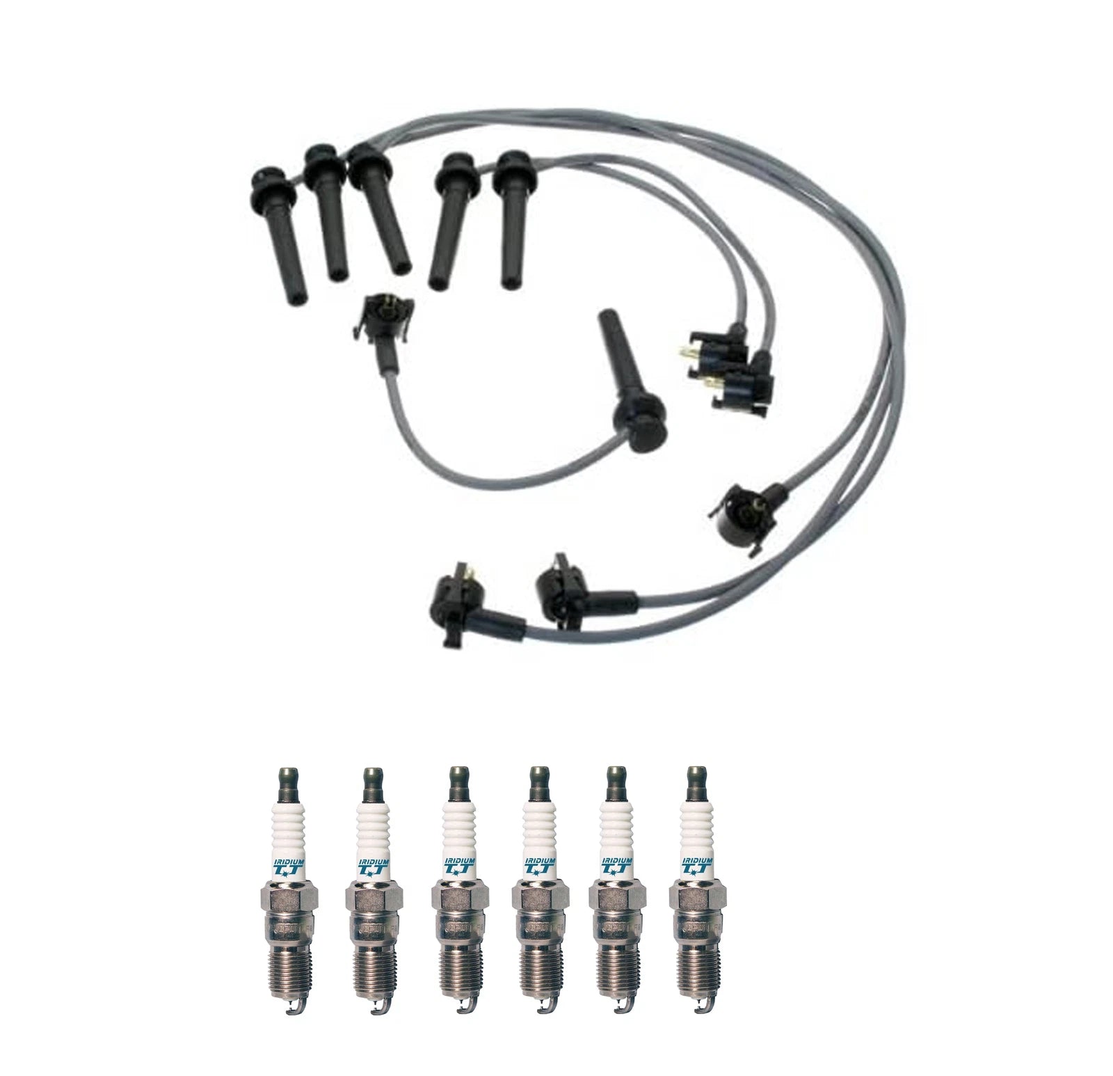 Denso Wire Set & 6 Iridium TT Spark Plugs for Ford Mercury 2.5 V6 (0.040)