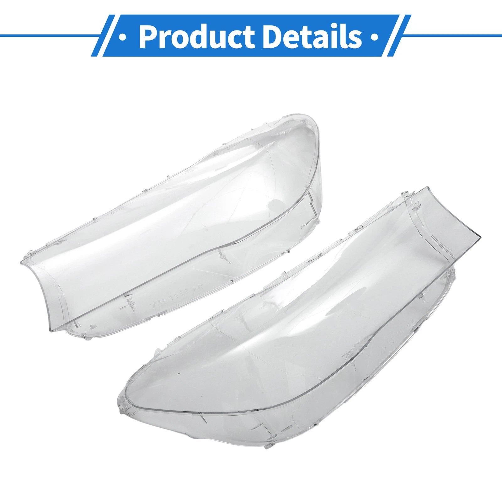 1 Pair Headlight Lens Cover for BMW 740i (No. 63117408709)
