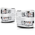 Projector Headlights for Chevy Silverado 2500HD/3500HD (2015–2019) Chrome/Clear