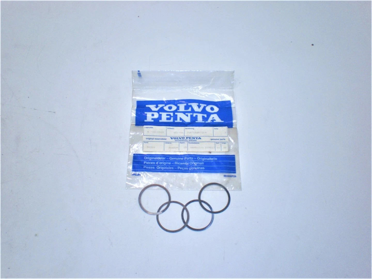 Set of 4 Adjusting Washers for Volvo Penta MS2B-R (OEM) 851706