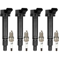 Set of 4 Ignition Coils & Spark Plugs for Lexus ES300h, Toyota Camry (2012–2018)
