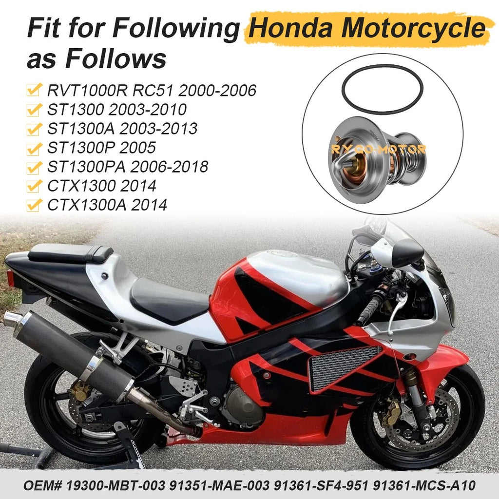 Thermostat 19300-MBT-003 for Honda RVT1000R RC51 ST1300 ST1300A CTX1300 (2000–2015)