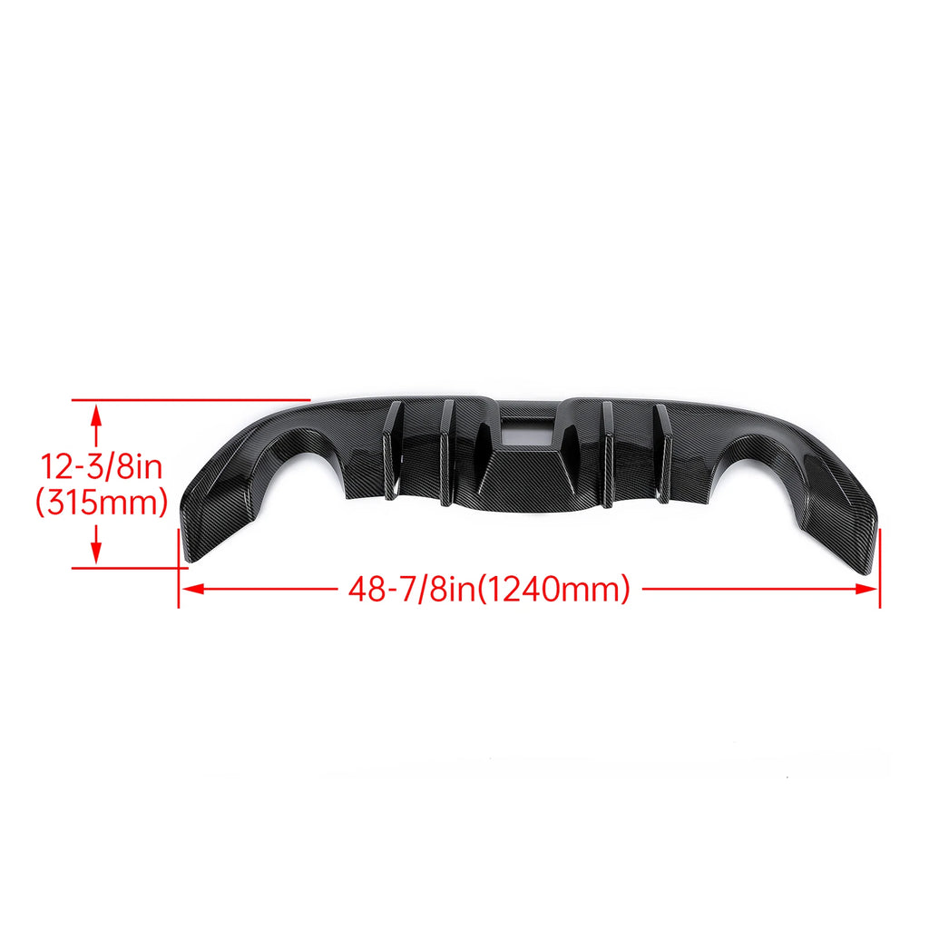 Rear Bumper Diffuser Lip for Nissan 370Z (2009–2020) Carbon Look 4 Fins