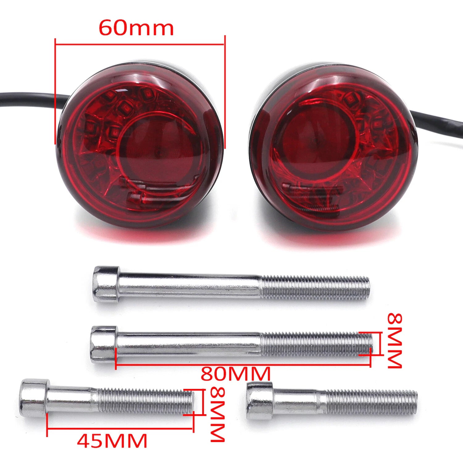Rear LED Run Brake Turn Signal Indicator for Harley FXDB (2007–2008) FXST FXDW (2002–2005)