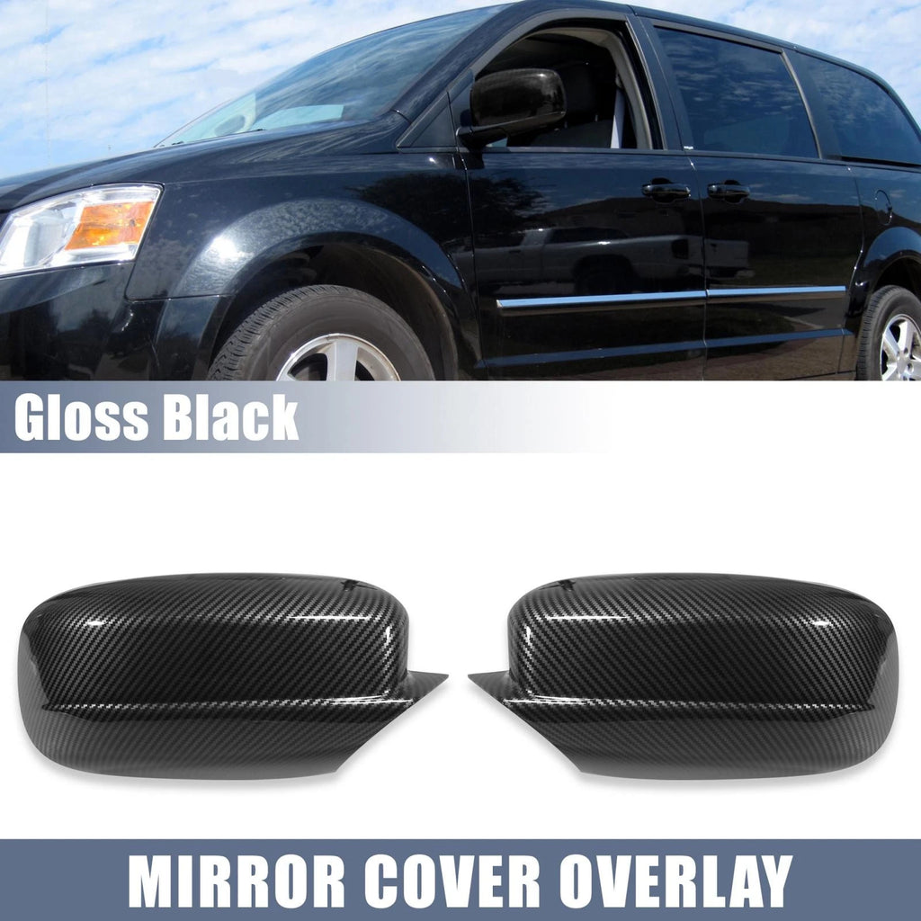 Pair of Carbon Fiber Pattern Rear View Mirror Cover Caps for Dodge Charger (2011–2021) 745065025444
