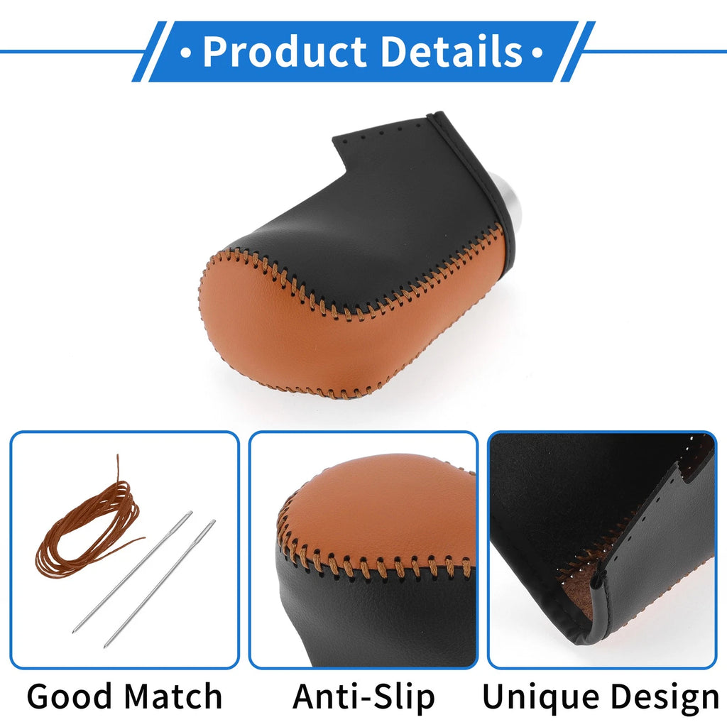 1 Pc Gear Shift Knob Cover for Mazda 3 (2014–2018) Brown Faux Leather