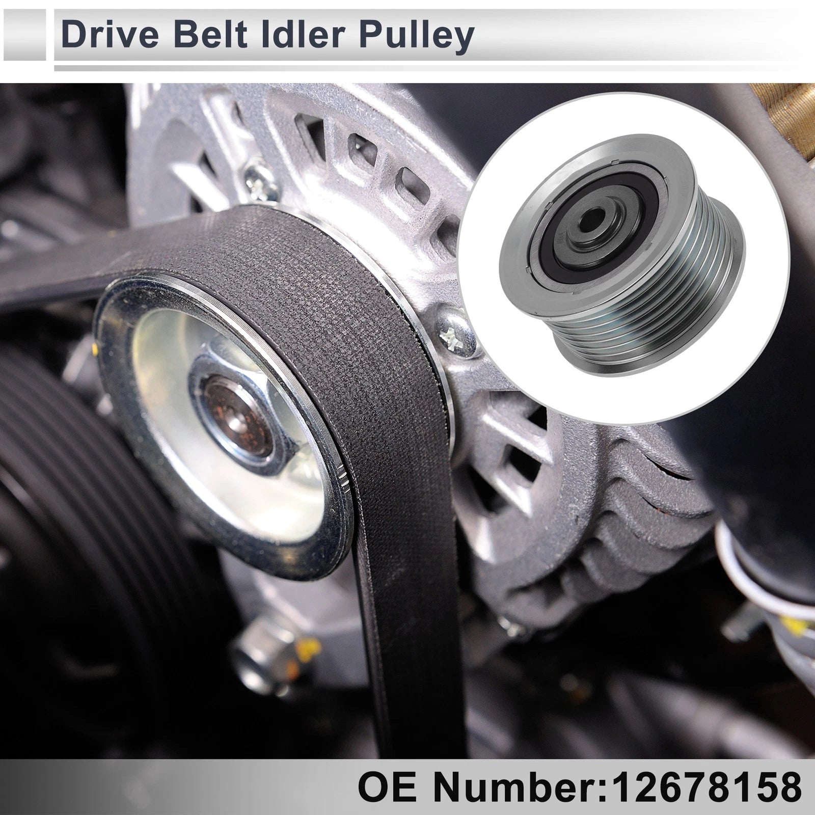 Drive Belt Idler Pulley for Buick Lacrosse (2018–2019) No. 12678158 Steel