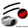 2X Black Rear Bumper Red LED Side Marker Lights for Chevy Corvette (2014–2019)