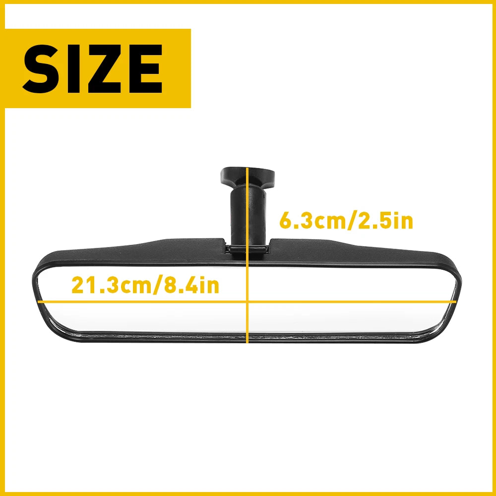 8" Black Rear View Mirror for Universal Vehicles (Year Range Not Specified)