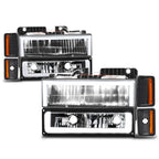 LED DRL Headlights for Chevy C/K 1500-3500 Suburban (1988–1993) Black/Amber