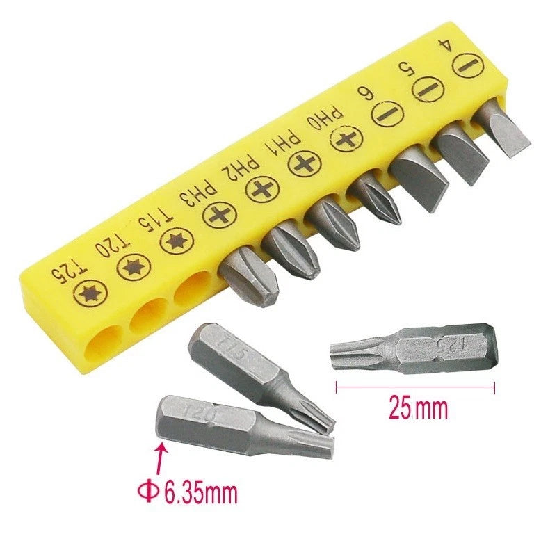 11pcs Set Ratchet Wrench Hand Tools with Bit Set for Automotive Use