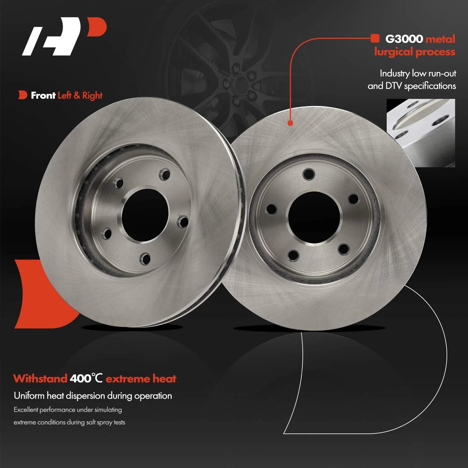 Front Disc Brake Rotors & Ceramic Pads for Nissan NV200 (2013â2019, 2021)