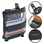 Headlight for Chevy Silverado 1500 (2016–2018) Black HID/Xenon with LED DRL