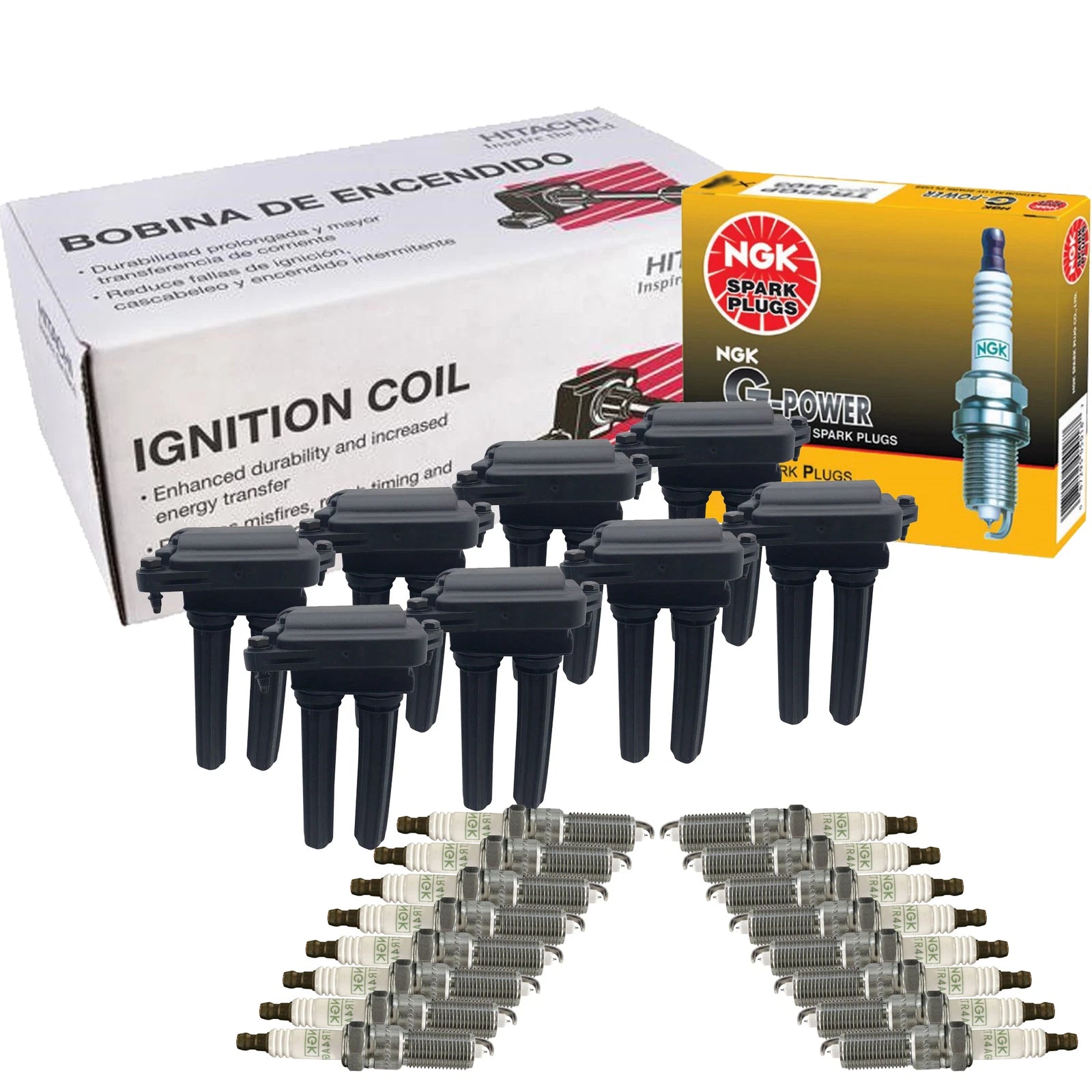 Set of 8 Ignition Coils & 16 Spark Plugs for Chrysler Dodge Jeep V8