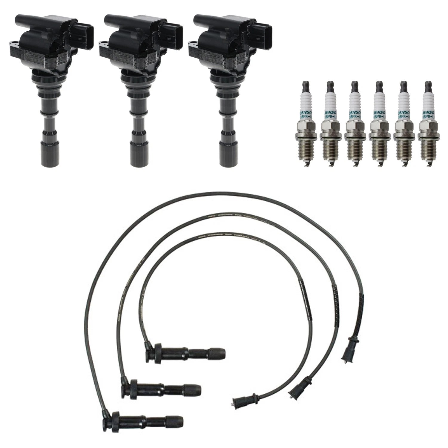 Set of 3 Ignition Coils & 6 Iridium Spark Plugs for Kia Sorento (2011–2016)
