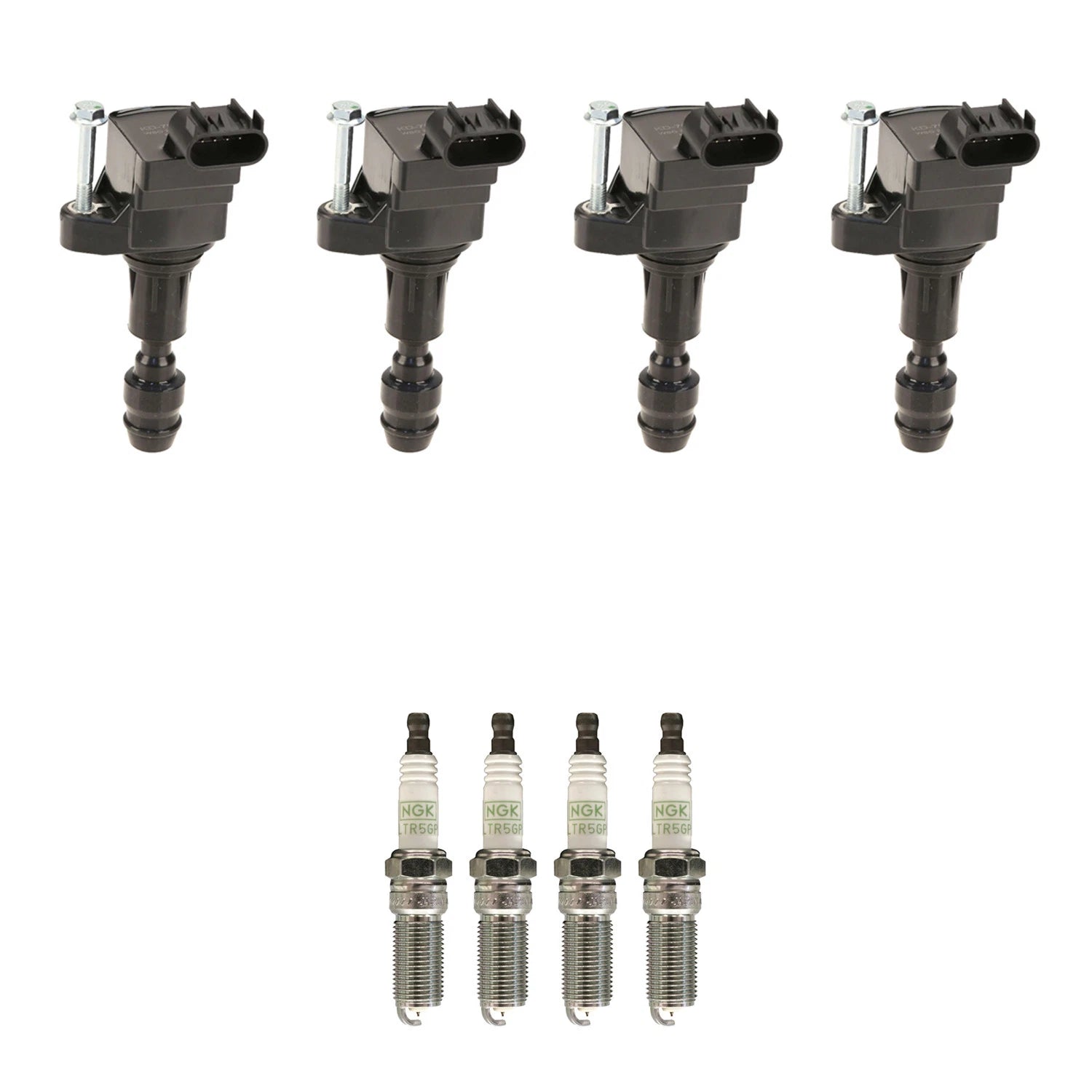 Set of 4 Ignition Coils & NGK Platinum Spark Plugs for Chevrolet G5 G6 (2005–2010)
